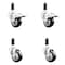 Service Caster 3 Inch 316SS Black Poly Swivel 1-1/8 Inch Expanding Stem Caster Lock Brake, 2PK SS316TTLEX20S314-PPUB-BLK-2-S-2-118 - alternate 4